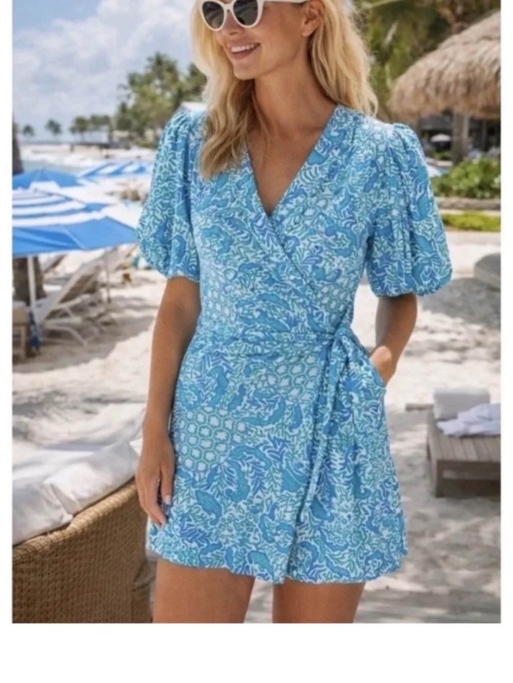 NWT Lilly Pulitzer Sailynn Short Sleeve Romper in Resort White Goombay Grooves